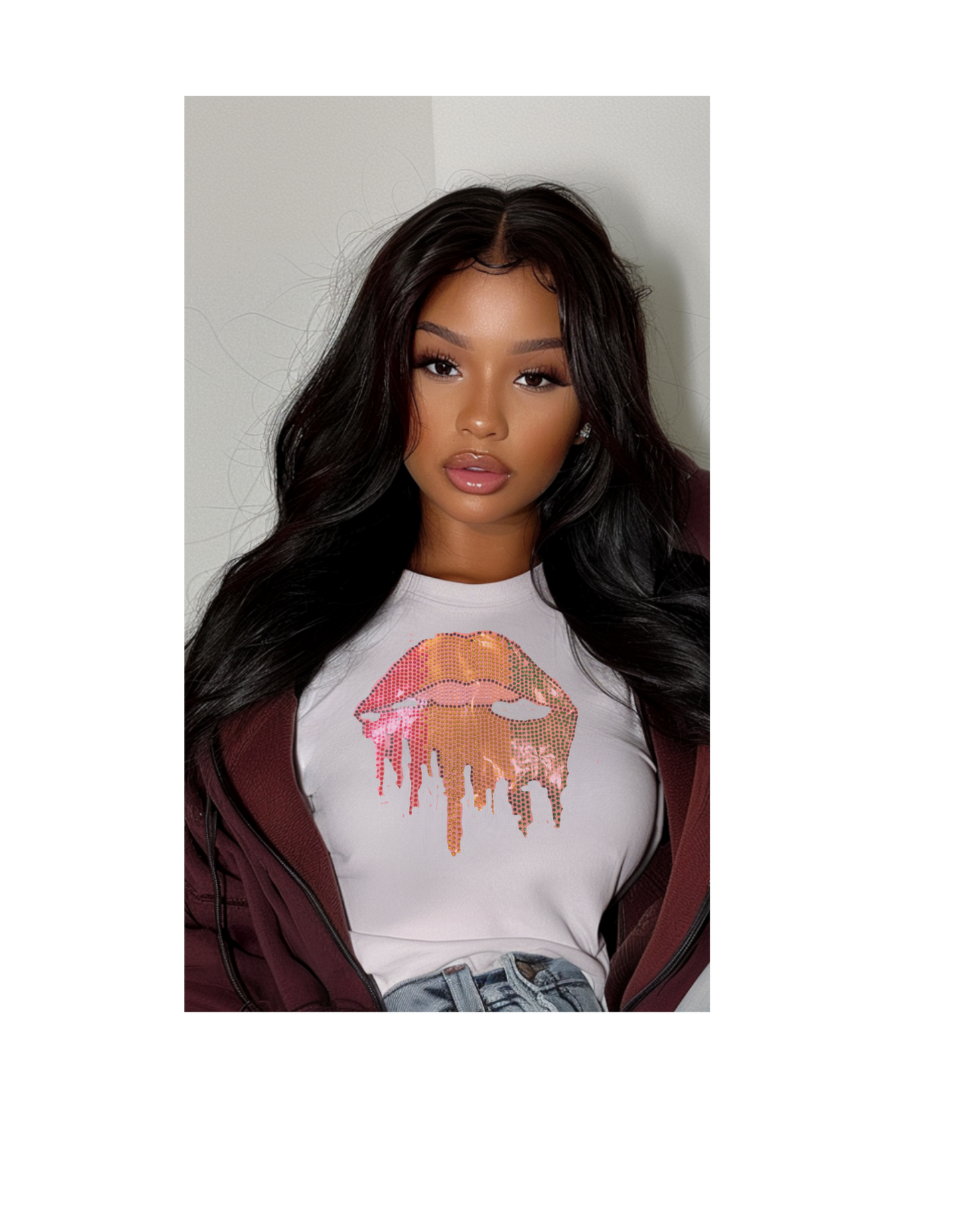 "LIPS" Rhinestone Tee