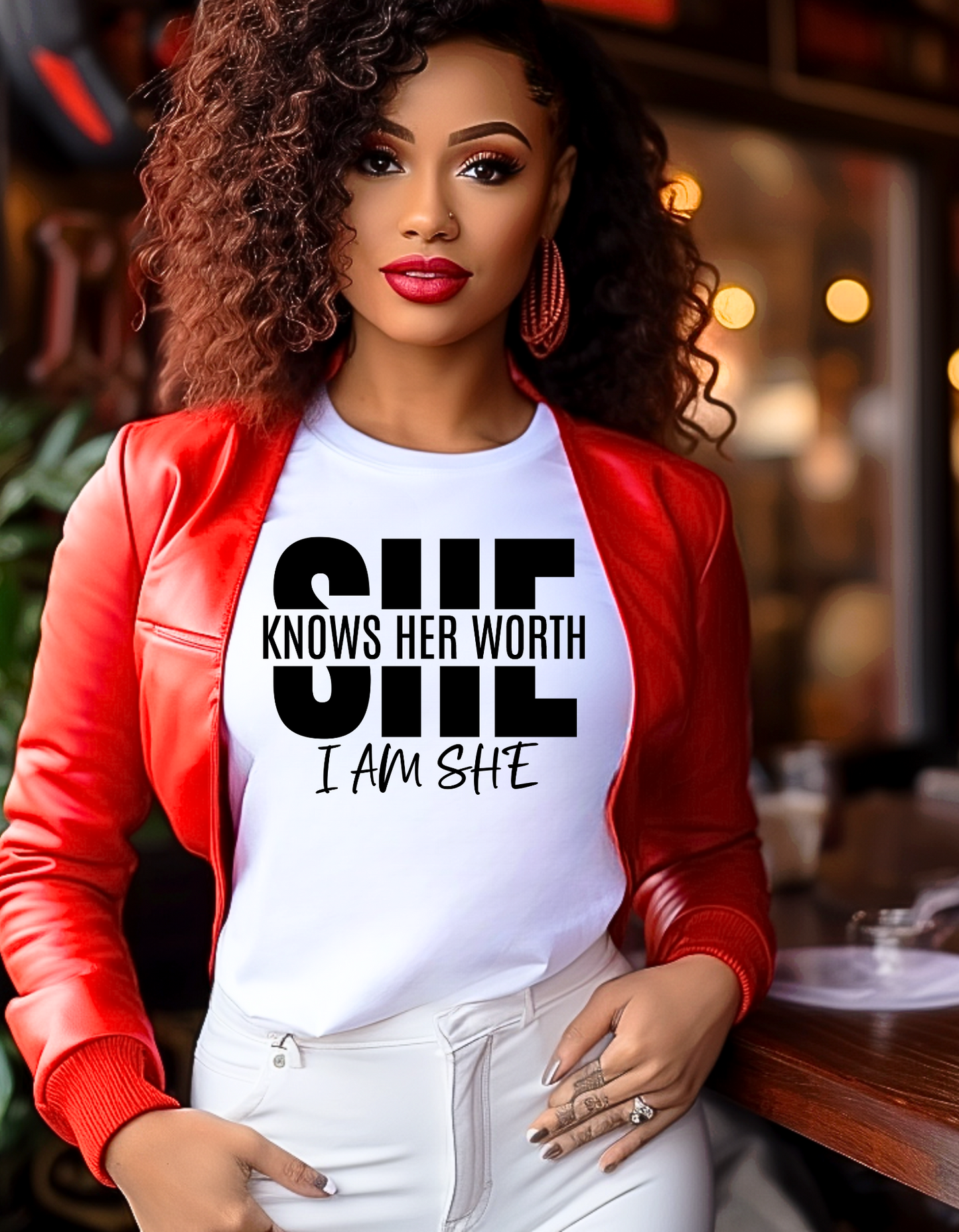 "She Knows Her Worth I Am She" Tee