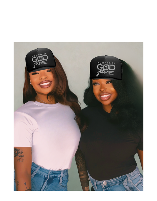 "No Worries God Got Me" Rhinestone Cap